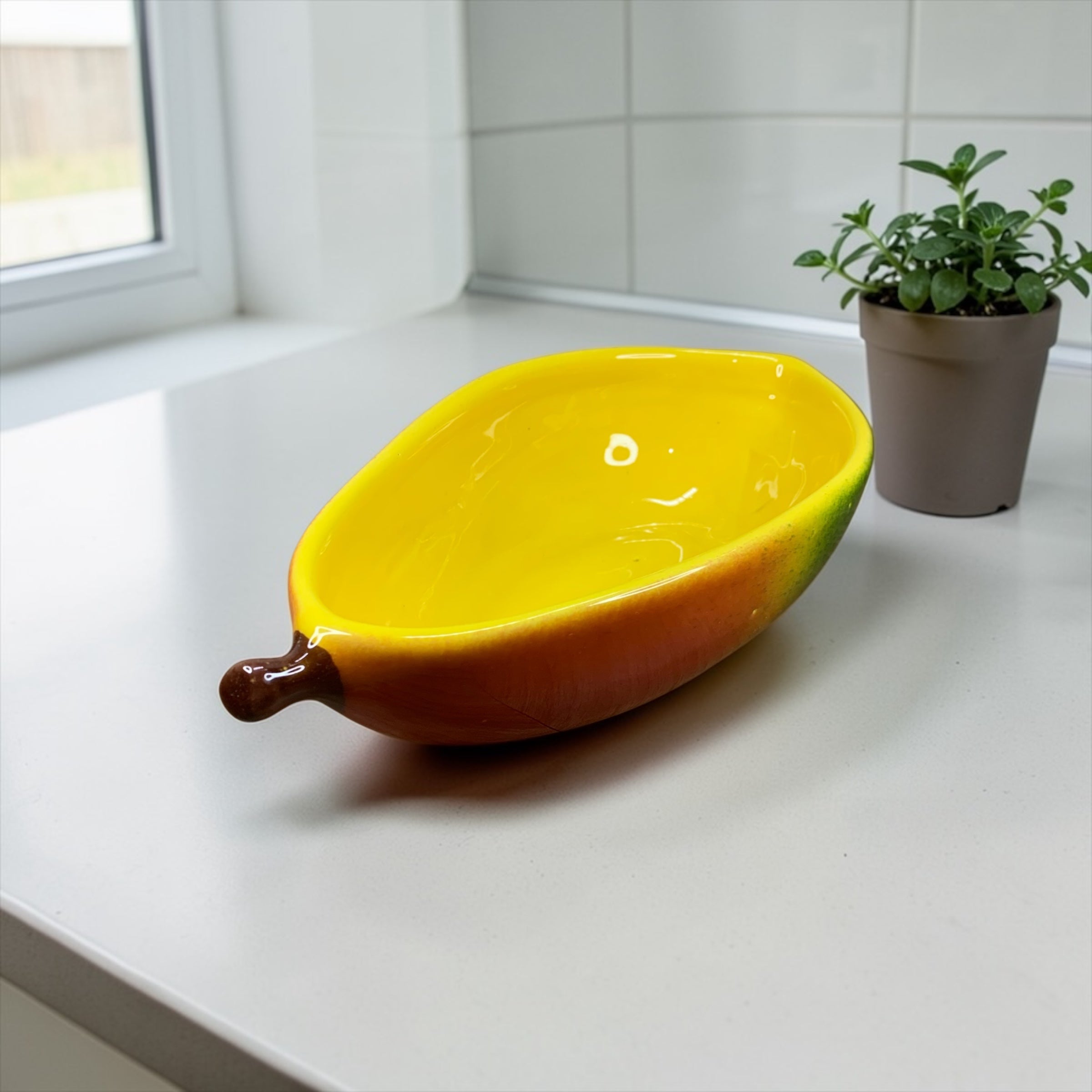 Bowl Decorado Em Manga de Cerâmica Esmaltada