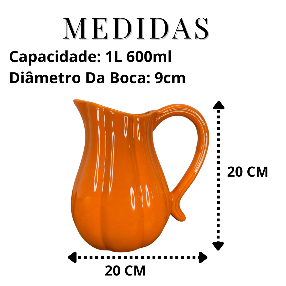 Jarra de Abóbora Laranja 1,6 Litros