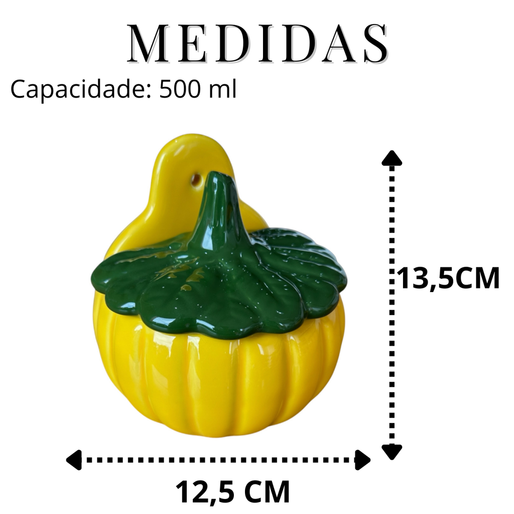Saleiro Abóbora Amarela Com Tampa