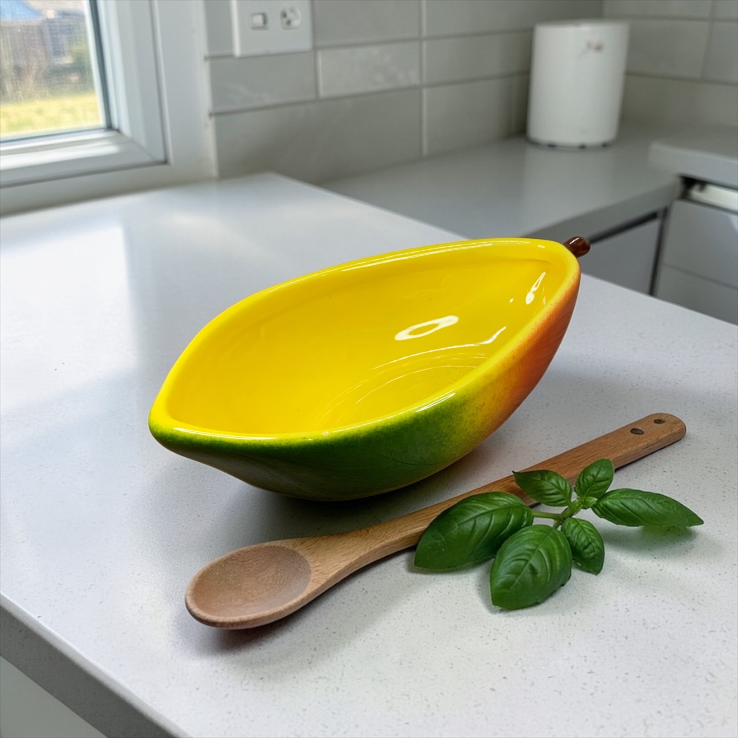 Bowl Decorado Em Manga de Cerâmica Esmaltada
