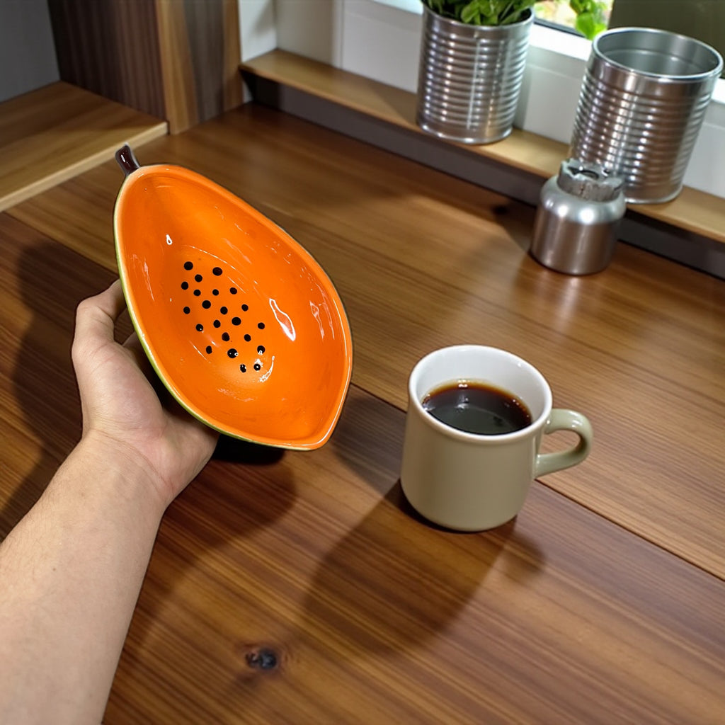 Bowl de Mamão Feito de Cerâmica Esmaltada