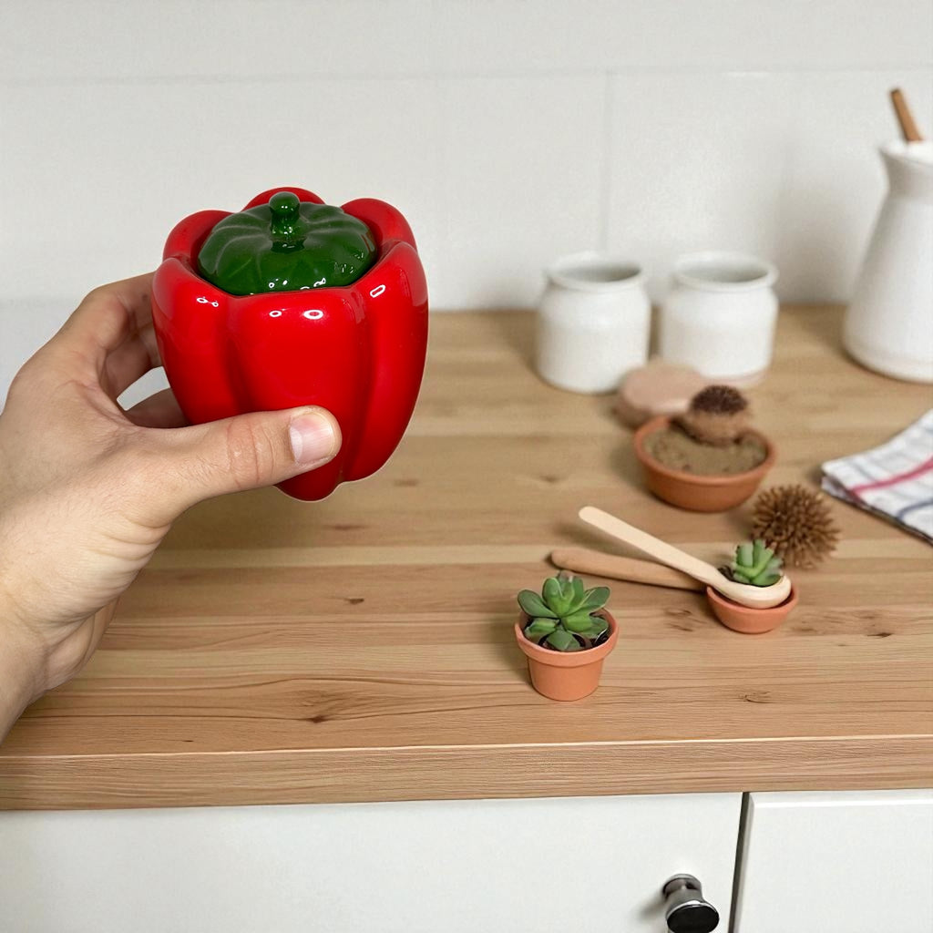 Pimentão Porta Temperos Vermelho