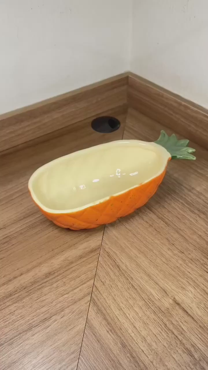 Tigela de Abacaxi Laranja Decorada