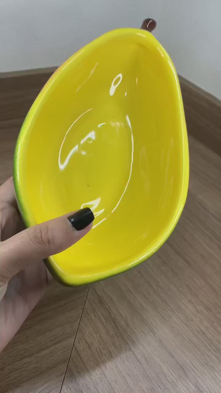 Bowl Decorado Em Manga de Cerâmica Esmaltada